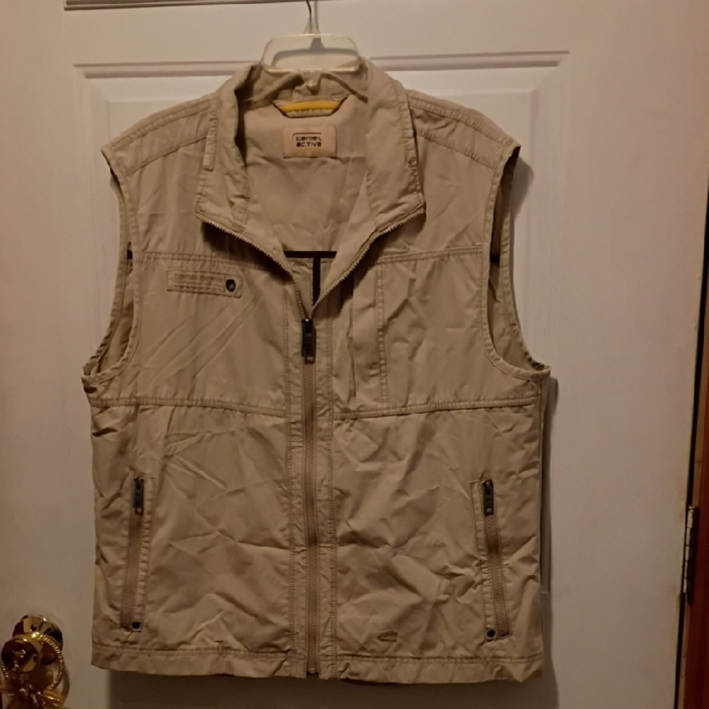Men's Camel Active Tan Sleeveless Safari Vest